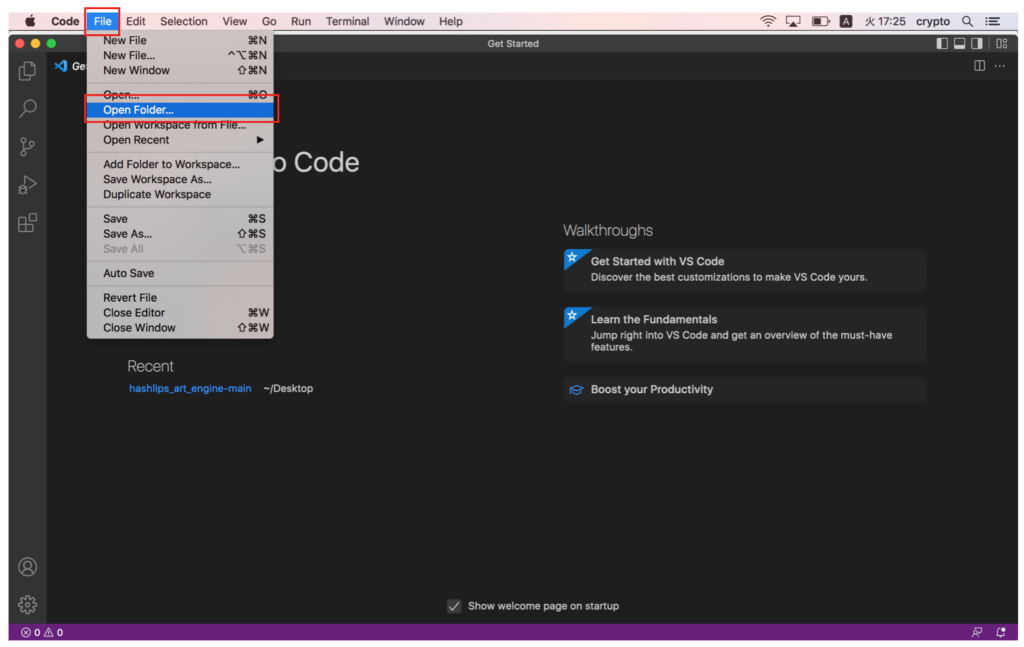 Visual Studio CodeでHashlips art engineをインポート